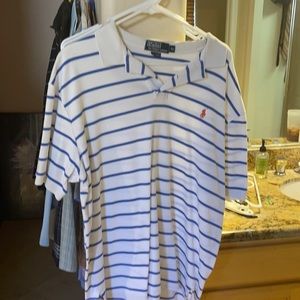 Polo by Ralph Lauren white and blue golf shirt